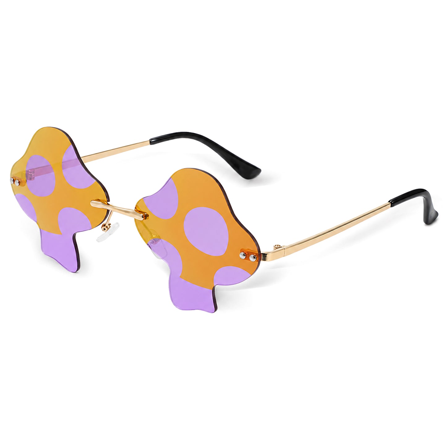 WY LIGHTING LEVEL Mushroom Shaped Sunglasses Vintage Rimless Sun Glasses