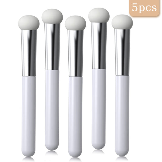 5 Pcs Mushroom Makeup Sponge Brush Applicators Concealer Brushes Round Head Brightening Brush Powder Puff With Handle Under Eye Beauty Brushes for Face Nose Eyelids Newbie Concealer (White)