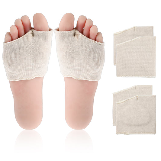 COMNICO Metatarsal Pads, 2 Pairs Forefoot Ball of Foot Cushions Breathable Toe Separator Supports Soft Sleeves Pads for Women and Men Blisters Metatarsalgia(S)