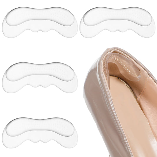 Sibba Heel Pads for Shoes 2 Pairs Anti-Slip Heel Grips Gel Liners Soft Highheel Comfort Pads Invisible Heels Protectors Self-Adhesive Back Cushion Inserts for Loose Shoes Stop Heels Pain Blisters
