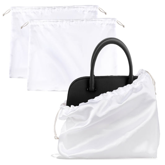2 Pack Dust Bags for Handbags Silk Dust Cover Pouch with Drawstring Daily Travel Storage Bag Large Dust Proof Cloth Bag Purses Organizer Pouches for Shoes Boots Gym