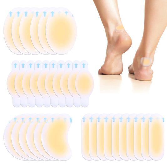 Wanmu 32Pcs Hydrocolloid Gel Blister Bandages for Feet, Small Waterproof Seal Bandages Pads - Toe Blister Protection, Blister Cushions for The Heel, Foot, Toe, and Feet
