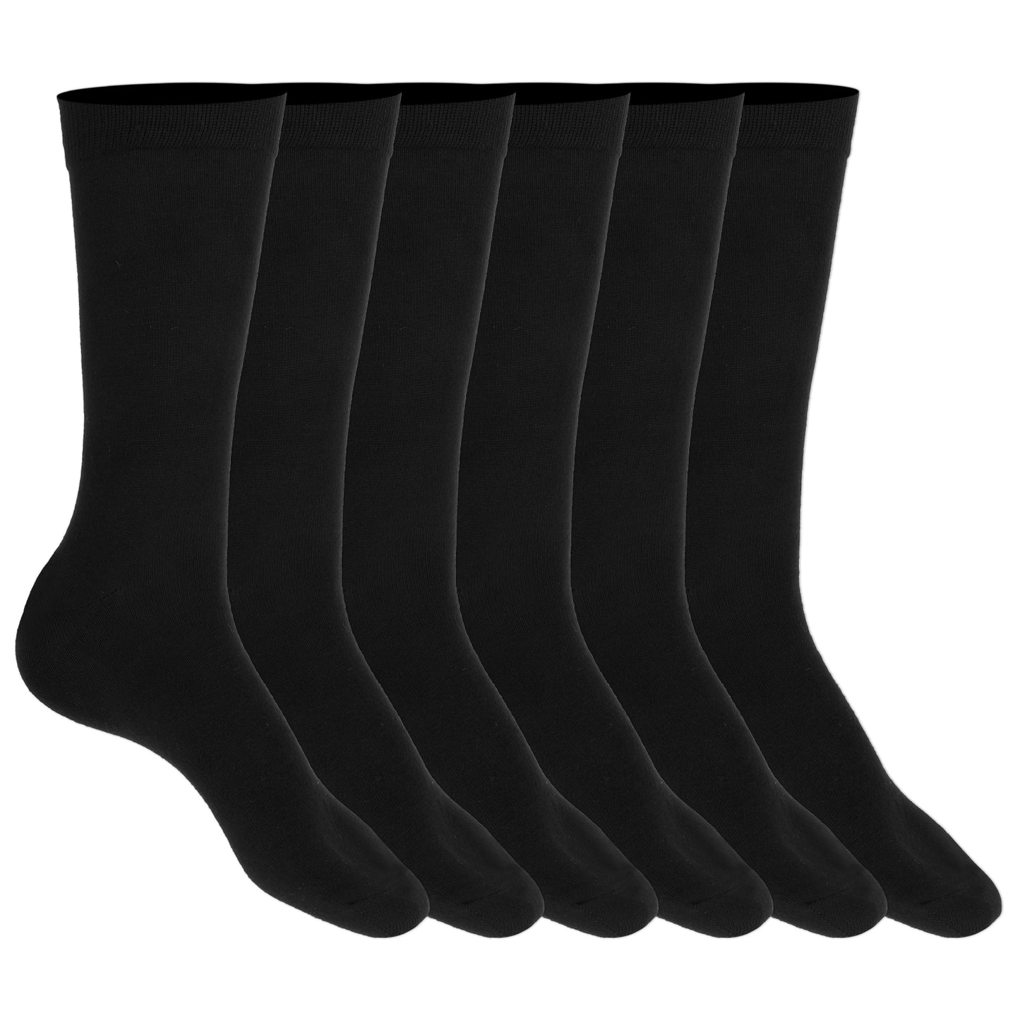 COMNICO Mens Dress Socks, 3 Pairs Black Socks Crew Socks for Men Plain Colors Lightweight Classic Cotton Polyester Socks Soft Cozy Business Men Casual Socks Breathable Athletic Crew Sports Socks
