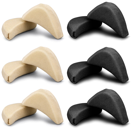 6 Pairs Adjustable Shoe Filler Soft Sponge Breathable Toe Filler Inserts Unisex Big Toe Plug Foot Brace Forefoot Pad Fit Reusable Foam Cushion for Women Girls High Heel Casual Sports Boot(Skin, black)