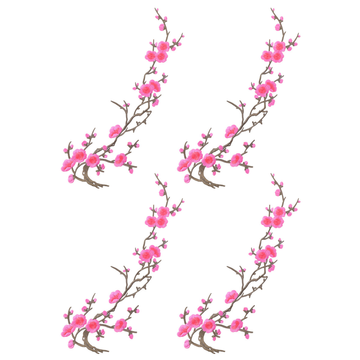 Hadnves 4 PCS Cherry Blossom Patch Vintage Plum Blossom Sew on Patch