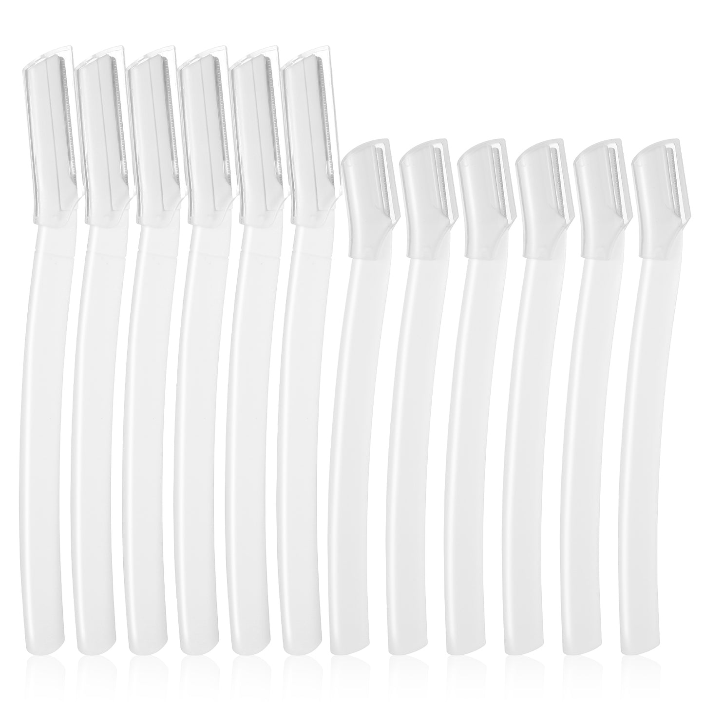 Hadnves 12 PCS Dermaplane Razor for Women Face Stainless Steel Eyebrow Razor Dermaplaning Tool with Storage Case Multipurpose Facial Hair Removal Disposable Blades Gentle Skin Exfoliation Peach Fuzz