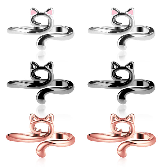 Sibba Crochet Ring Accessories for Finger Tension Rings 6 PCS Crocheting Crochet Notions Tools Yarn Knitting Sewing Hook Supplies Adjustable Guide Holder Tool Crotchet Knitted Thimble Loops Holders