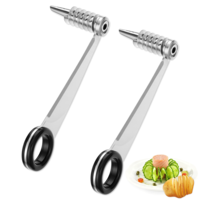 2 Pcs Spiral Cutter for Potatoes, Stainless Steel Spiral Cutter Kitchen Tools Easy to Clean Curly Fry Cutters for Veggies Cucumber and Carrot