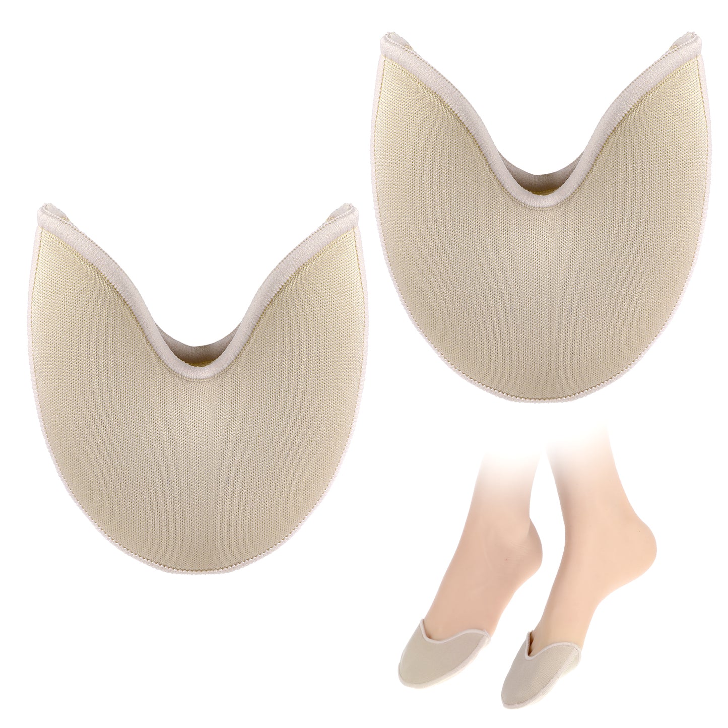 Sibba Toe Pouches Pads 2 Pcs Ballet Dance Pointe Pads Shoe Socks Knitted Fabric Toe Cap Cover Wrapped Protector Cushion Women Ball-of-Foot Cushions Anti-Slip Toe Half Socks Insoles