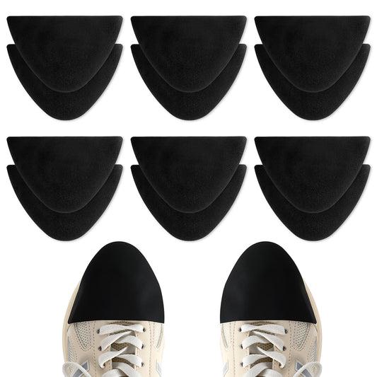 Sibba Shoe Heel Repair 6 Pairs Shoe Hole Prevention Repair Patches Self-Adhesive Insert Kit Shoe Toe Quick Patch Sticky Black Patch Invisible Stickiness Lining for Sneaker High Heels Leather