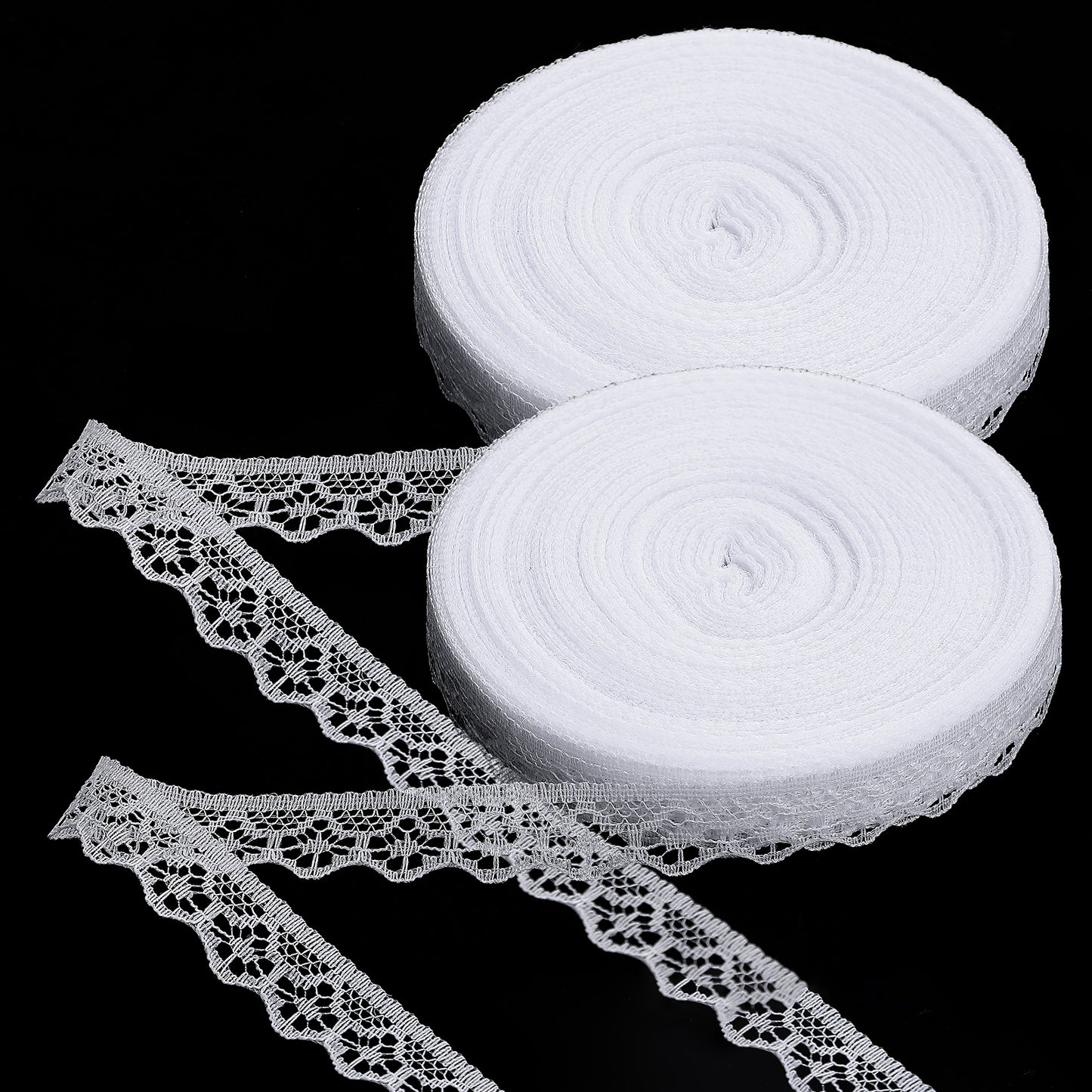 Wanmu 60 Yards x 0.5 Inch Lace Ribbon Vintage Lace Trim Crochet Cotton Lace Edge Crochet Lace Ribbon Trim for Gift Wrap Package DIY Craft Wedding Bridal Dress, Costume, Crafts and Sewing
