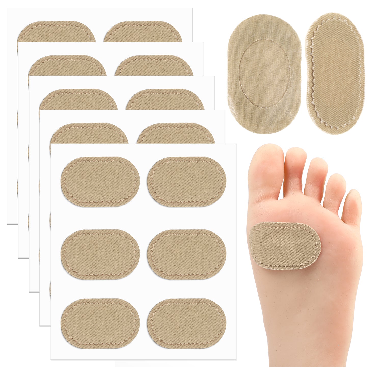 30 Pcs Bunion Pads, Bunion Cushion Protector Pads Foot Callus Cushion Toe Cushions Pad to Wear with Shoes, Corn Cushions Patches for Women Men Reduce Friction (Apricot)
