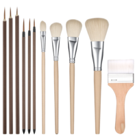 Sibba 11 Pcs Mop Brush for Acrylic Painting, Versatile Blending Paint Brushes for Acrylic Painting Pottery Glazing, Detailed Paint Brushes for Watercolor Oil Gold foil Paintings Clay Art