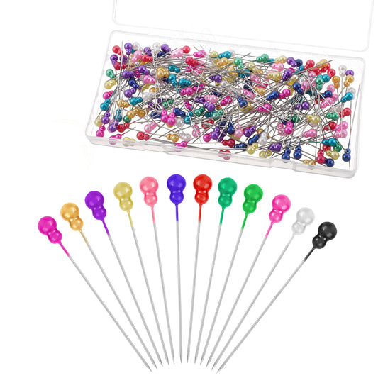 200 Pcs Sewing Pins, Straight Pins for Fabric, Multicolor Pearlized Head Pins Long 2 Inch Quilting Pins for Crafts Dressmaker Jewelry DIY Decoration, Corsage Stick Pins for Sewing Project