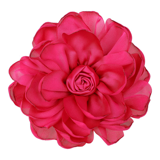COMNICO Rose Flower Brooch, 1 Pcs Large Dainty Fabric Brooch Lapel Pins Hair Clip Classic Elegant Handmade Flower Brooches Pin for Women Men Wedding Party Dance Dress