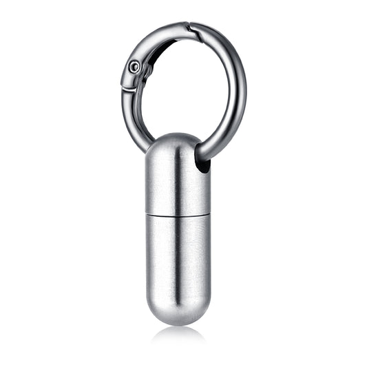 Small Pill Case Keychain Portable Tiny Pill Container Waterproof Titanium Pocket Pill Organizer Tiny Pill Holder Bottle Carabiner Clip Pill Holder Bottle for Outdoor Camping Travel Purse
