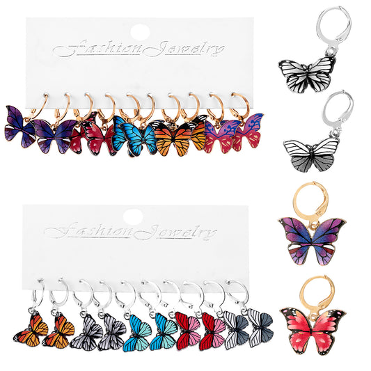COMNICO Stitch Markers for Crocheting, 20Pcs Crochet Stitch Marker Cute Butterfly Enamel Alloy Charms Removable Locking Stitch Markers for Knitting Weaving Sewing Accessories Jewelry Making DIY Craft