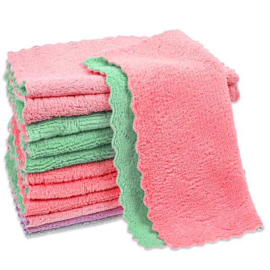 12Pcs Microfiber Cleaning Cloth Microfiber Soft Lint-Free Dishcloths Rags Kitchen Towe Ultra Absorbent Car Cleaning Cloth Reusable and Washing Clothes Streak Free Clean Rags for Car Kitchen Window