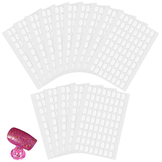 Wanmu 1500 Pcs False Tip Double Sided Adhesive Tapes, Clear Pre-Cut Nail Display Strips, Press on Fingernail Stickers for Manicure Nail Art Holder
