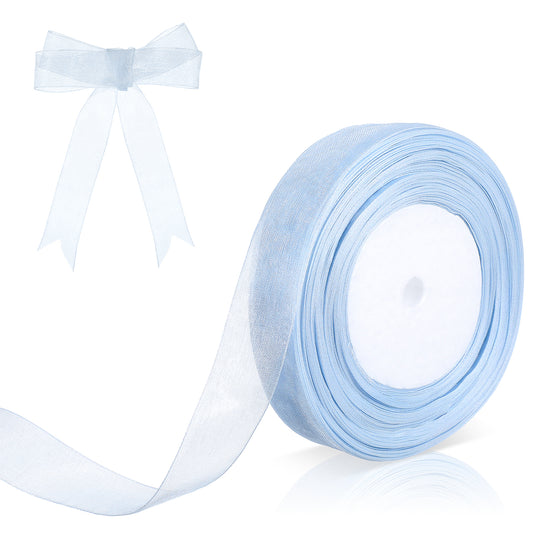 4Inch Satin Craft Ribbon 2pcs Polyester Ribbon for Handmade Roses Light Blue Ribbons Satin Fabric Silk for Gift Wrapping Bows Making for Flower Bouquet Wedding Party Wreath Sewing DIY Decoration
