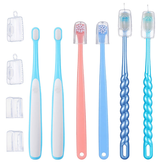 6Pcs 360-Degree Small Dog and Cat Soft Toothbrush Cat Dental Care Dog Toothbrush Soft Silicone Pet Toothbrushes for Puppy, Small Dogs and Cats Set of 3 Different Shapes