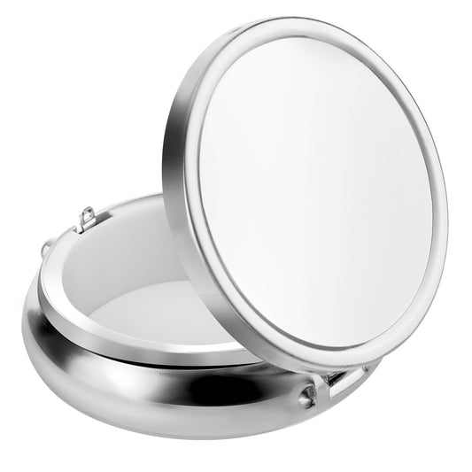 Wanmu Pill Box, Small Pill Case Container Holder, Cute Portable Medicine Organizer Travel Pillbox for Pocket, Purse to Hold Vitamins, Medication, Fish Oil, Supplements - Silver