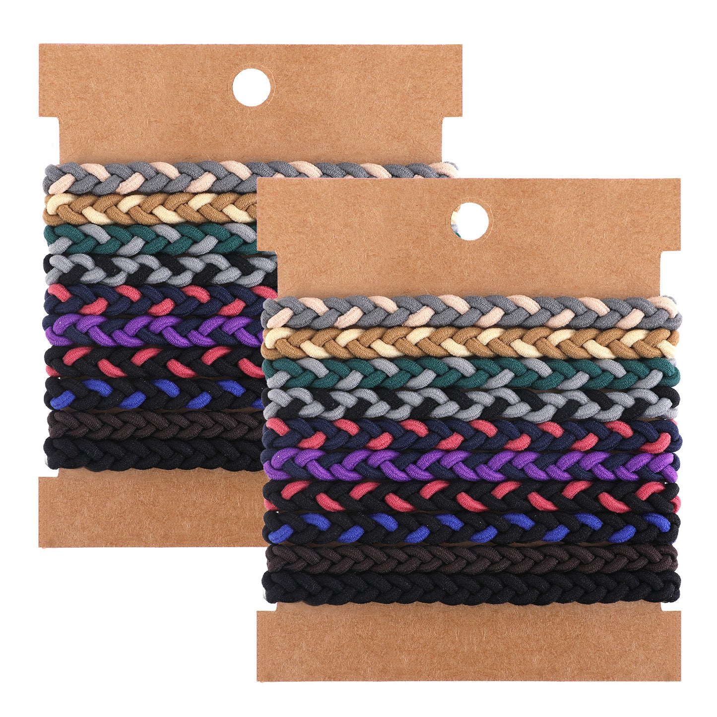 20 PCS Hair Ties for Thick Elastic Braided Hair Bands No Crease Ropes Ponytail Holders Gentle Hold Hair Scrunchie Hair Accessories for Women Girls Guys Heavy Curly Thin Long