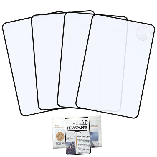 4 Pcs Magnifying Glass for Reading 3/5X Rectangular Magnifier Sheet Handheld Lightweight Full Page Magnifier Provide Large Book Page Viewing Area for Seniors Low Vision Reading Small Prints Maps