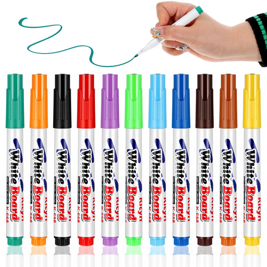 Wanmu Dry Erase Markers 12 Colors Ultra Fine Tip Magnetic Whiteboard Markers For Office Home Planning Whiteboards, Dry-Erase Boards, Mirror