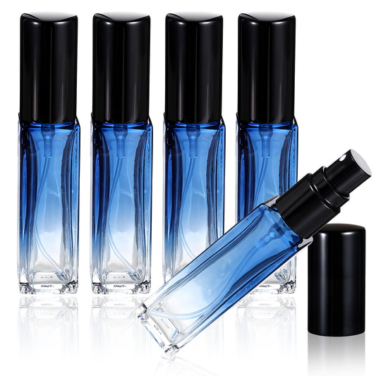 COMNICO Travel Refillable Perfume Bottle, 5 Pcs 10ml Empty Glass Spray Bottles Portable Small Leak-proof Spray Atomizer Pump Bottle Perfume Container for Travel Toiletries