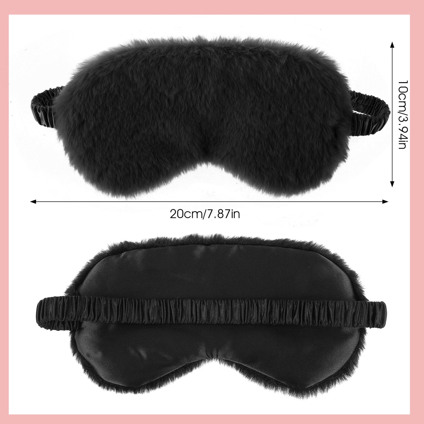 2 Pieces Plush Fluffy Eye Mask Comfortable Blindfold Eye Cover Soft Night Eyeshade Cover Cute Sleep Masks Adjustable Faux Fur Sleeping Mask for Women Men Travel Nap Gift