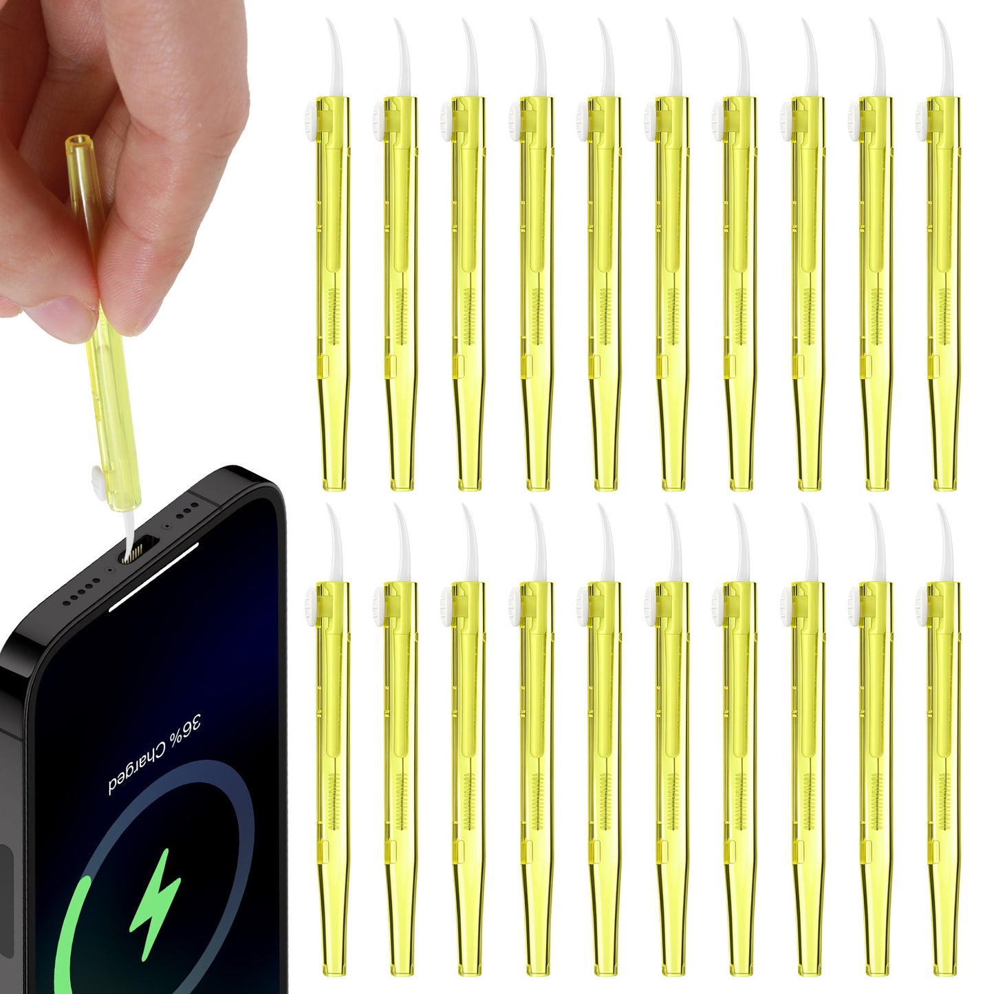 Gsbnjuy 20Pc Charging Port Cleaner Dual Sided Brush Cell Phone Cleaning Kit