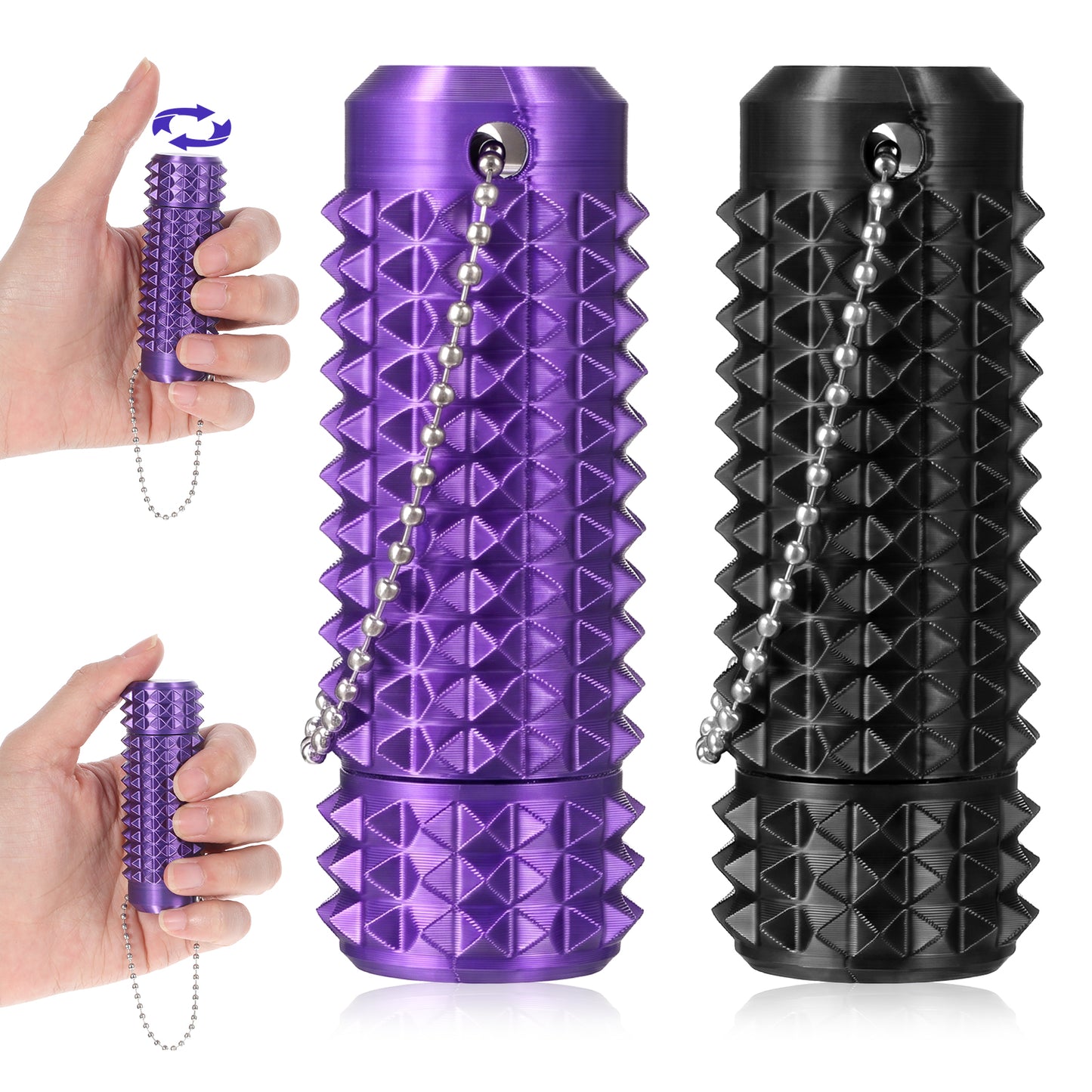FNANJWQ 2 Pcs Little Ouchies Pain Fidget, Fidget Toys for Adults, Spiky Sensory Rollers Spinner Toys 3D Printed Grippie Stim Keychain for ADHD Stress Relief