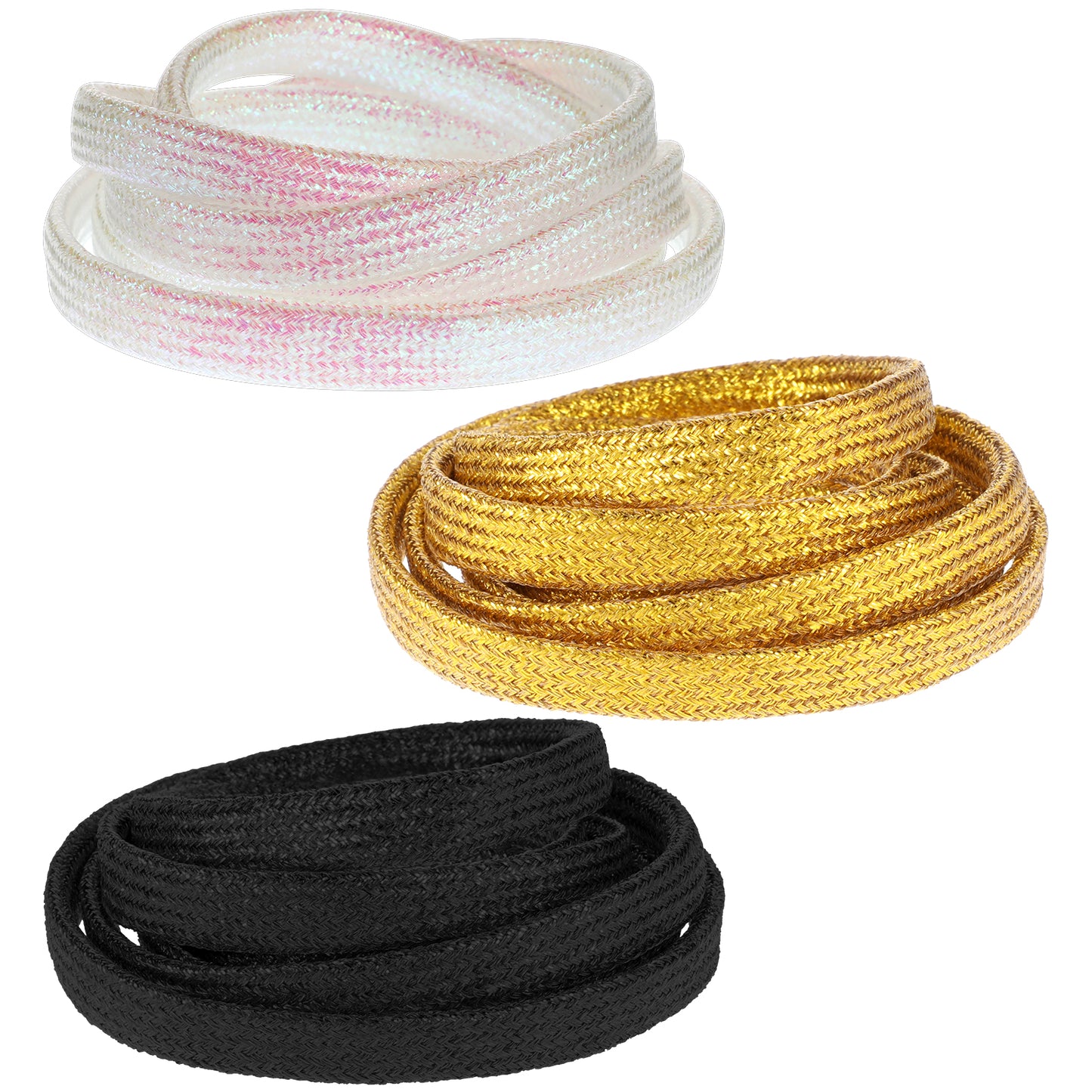 Dimeho 6 Pcs Glitter Flat Shoelaces, 52 Inch Shinny Metallic Shoe Laces Solid Color Sneakers Shoelaces Glitter Shoe Laces for Sneakers Canvas Athletic Sport Shoes Skate Boots Sequin Shoe Strings