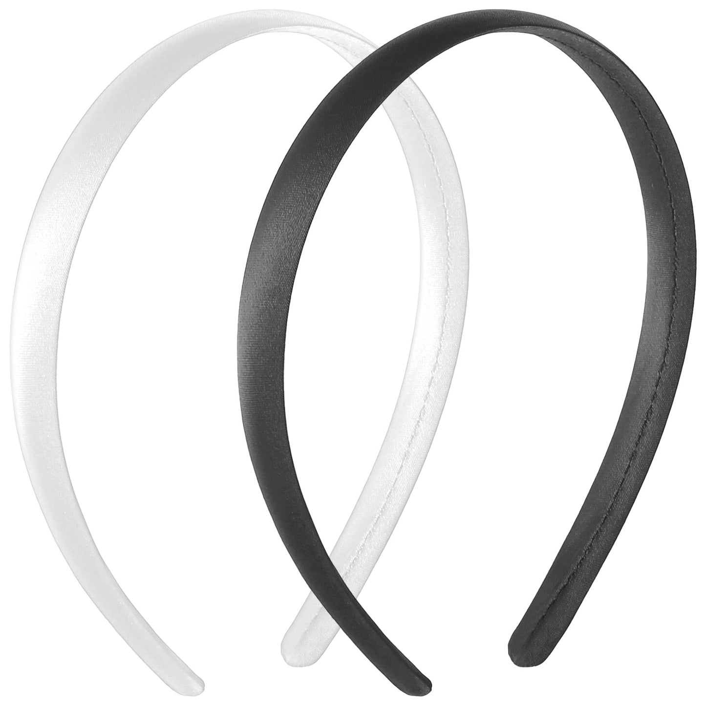 Heclia 2Pcs Headband for Women Girls Satin Headbands Fabric Hard Hair hoops Non-Slip Cloth Fabric Hairband DIY Holiday Costume Hair Accessories for Cosplay Holiday Halloween Daily Use
