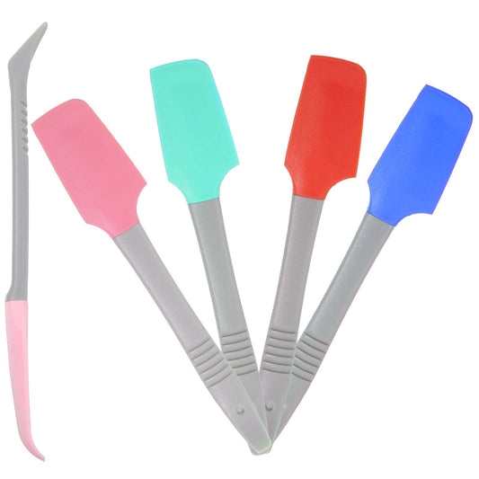 Silicone Spatula 4 PCS Heat Resistant Silicone Set for Kitchen Use Cooking Baking Utensil Mini Cookware Spoons Small Icing Decorating Spoon Dining Utensils Scraper