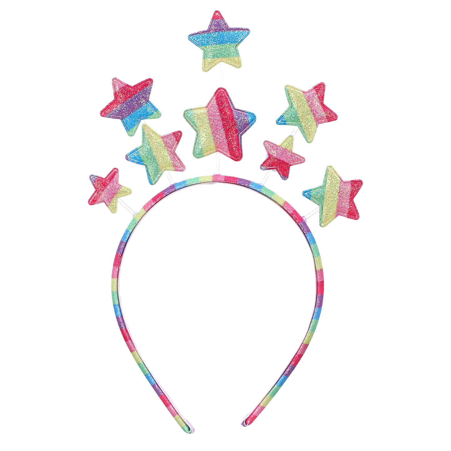 COMNICO Glitter Star Headband, Love Star Headpiece Five-pointed Star Hair Band Funny Headwear Bridal Hair Hoop Hair Accessories for Princess Christmas Holiday Festival Birthday Party(Colorful)