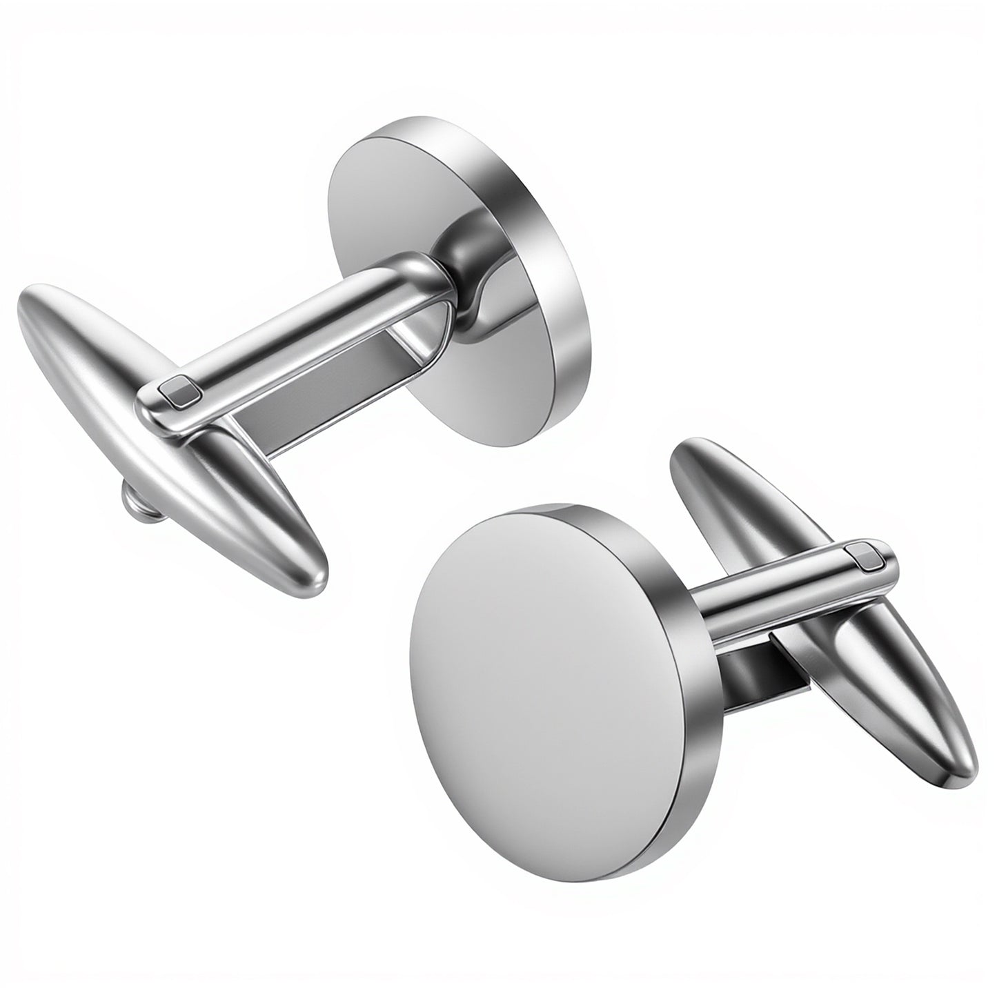 COMNICO Cufflinks for Men Cuff Links for Men's Cufflinks Stainless Steel Tuxedo Shirt CuffLink Set Classic Cuff Links For Wedding Groom Business Silver