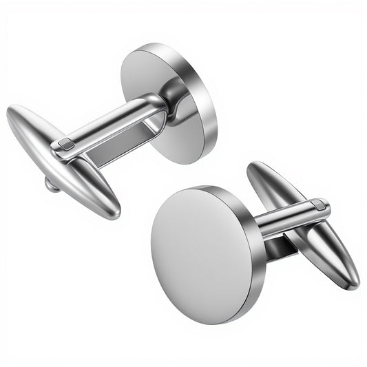 COMNICO Cufflinks for Men Cuff Links for Men's Cufflinks Stainless Steel Tuxedo Shirt CuffLink Set Classic Cuff Links For Wedding Groom Business Silver