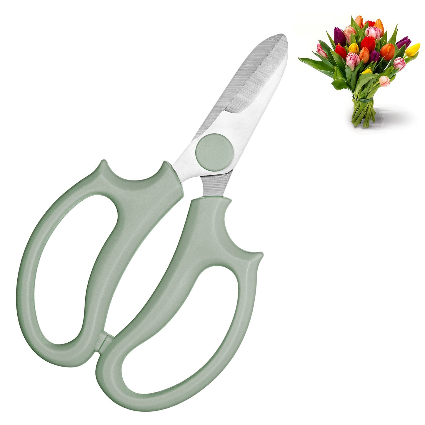 Wanmu Flower Scissors, Thickened Stainless Plant Shears, Strong Flora Scissors, Branches and Leaves, Strong Pruner for Flowers, Flower Cutting Scissors