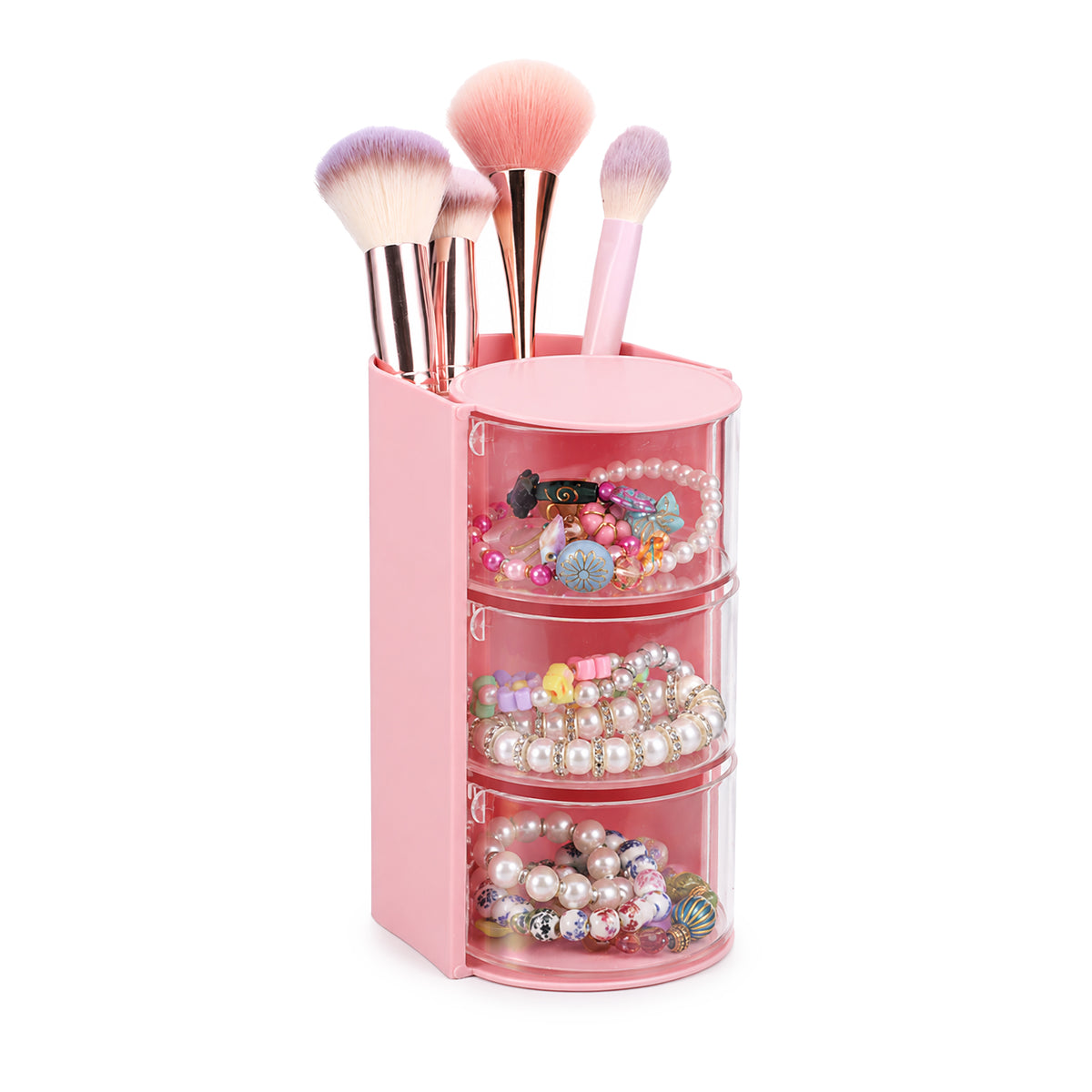 ElevateTech Hair Accessories Organizer with Hair Brush Holder 3-Layer
