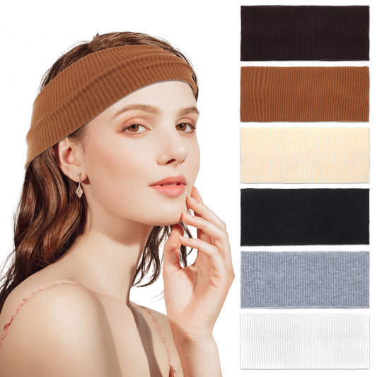 8 Pcs Headbands for Women Stylish Sport Hair Bands Elastic Non-Slip Hair Warp Soft Fabric Stretchy Headband Wide Boho Head Band Accessories for Daily Workout Yoga Running Outdoor Exercise Travel