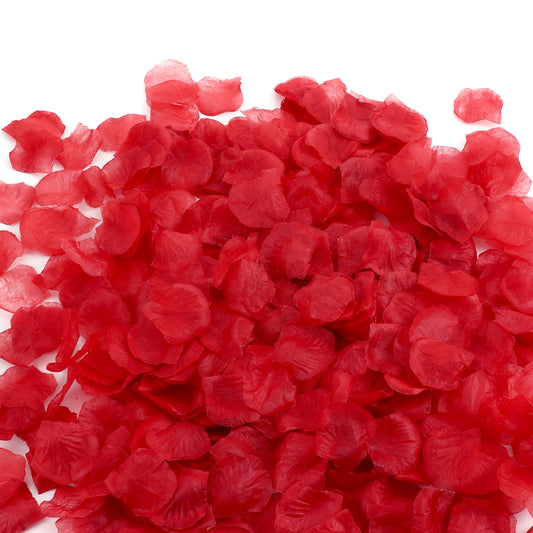 COMNICO 2000 Pcs Red Rose Petals, Fake Rose Petals Artificial Rose Petals for Valentines Wedding Proposal Flower Girl Basket Flower Petals to Throw at Wedding Anniversary Decorations