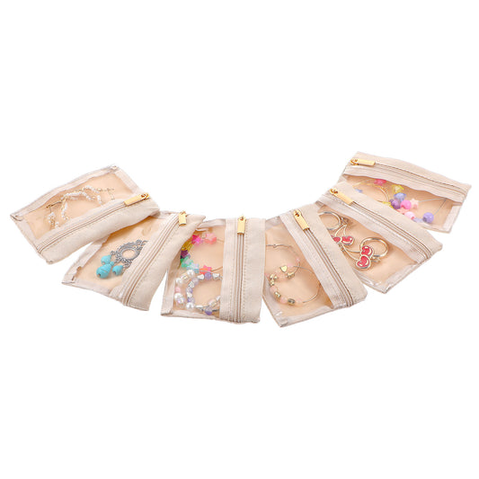 6 Pcs Travel Jewelry Bag, Travel Jewelry Organizer Zipper Pocket, Jewelry Pouch Bag for Trip Travel Jewelry Case Visualization Design Travel Bags for Rings Earrings Necklace, Traveling Gift for Women