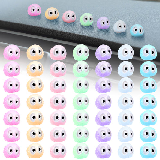 Sibba Cute Luminous Soot Sprites 49Pcs Automotive Interior Decoration Car Rearview Mirror Interior Accessories Colorful Soot Elf Car Ornament Funny Dashboard Sticker for Car Home Office