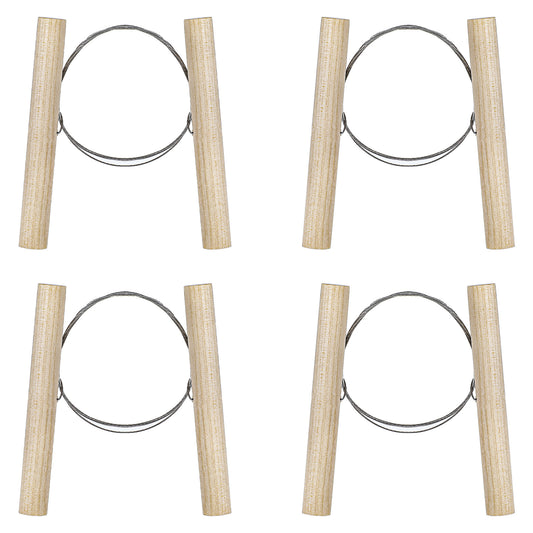 Wanmu 4 Pcs Wire Clay Cutter Cheese Plasticine Dough Cutting Trimming Sculpting Carving Pottery Tools with Wood Handle