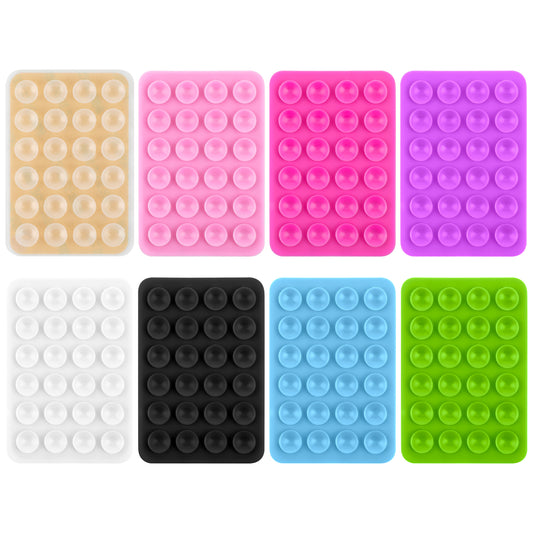Sibba 8Pcs Silicone Suction Phone Case Mount, Non Slip Suction Cup Phone Mount for Selfies and Videos, Hands-Free Phone Accessories Holder, Adhesive Phone Stand Sticky for Cell Phone(Multicolor)