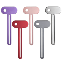 Qianyu 5 Pcs Toothpaste Squeezer Metal Tube Squeezer Key Stainless Steel Dispenser Roller Durable Tube Presser Tooth Paste Roller Wringer for Extruding Toothpaste Facial Cleanser Cosmetics