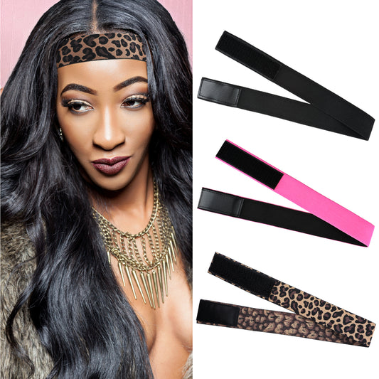 3 Pcs Elastic Wig Bands Front Laying Lace Melting Band Adjustable Wrap Wig Belt Tape Lay Hairline Edges Strap for Spritz Spray Frontal Keeping Wigs in Place Grip