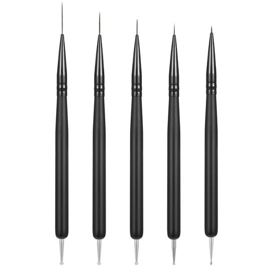 10 Pcs Nail Art Liner Brushes Striping Thin Long Lines Dotting Pen Tools Painting Art Design Brush Set Nail Arts Design Brush Double-End Nails Arts Tools for Long Lines Thin Details Fine Drawing